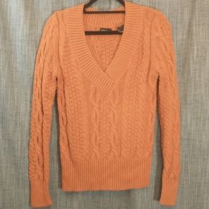 Moda International thick rust cable knit sweater
